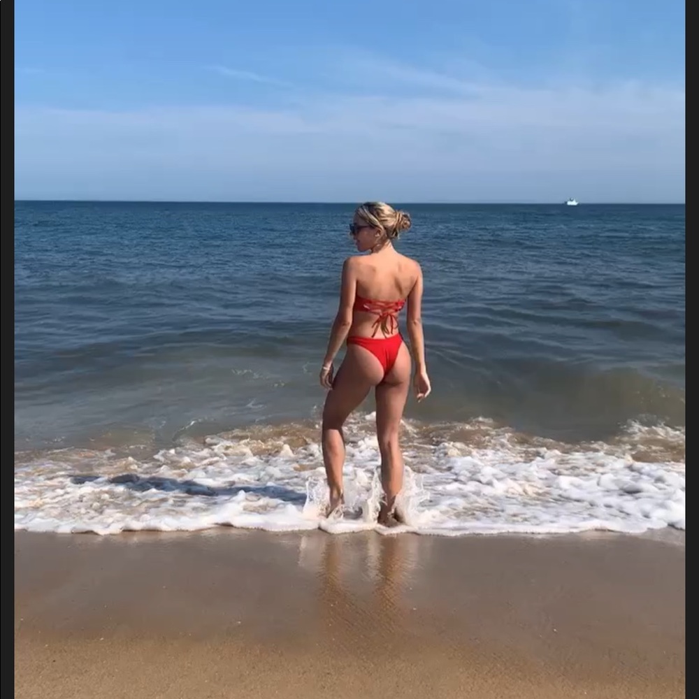 Red Strapless Bikini - Picture 4 of 5